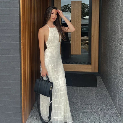 Elegant Halter Backless Maxi Dress