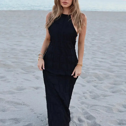 Elegant Halter Backless Maxi Dress