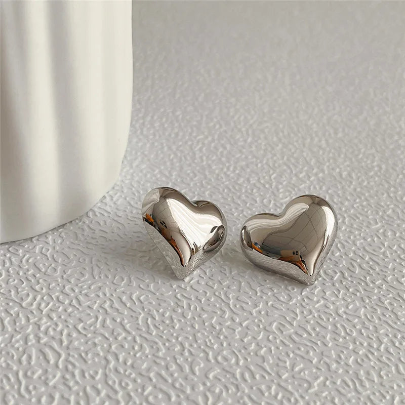 LATS Gold Heart Stud Earrings