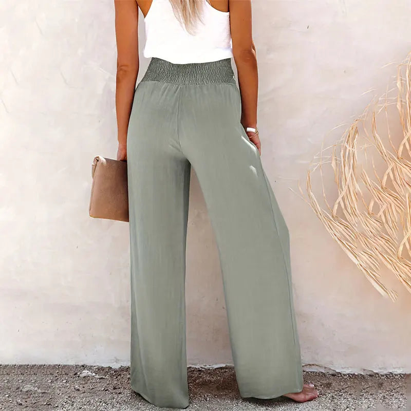 Summer Cotton Linen Wide-Leg Pants