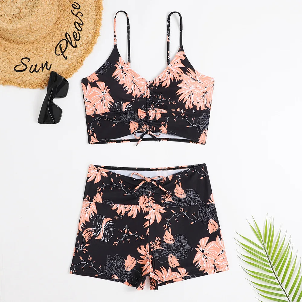 Women's High Waist Floral Bikini