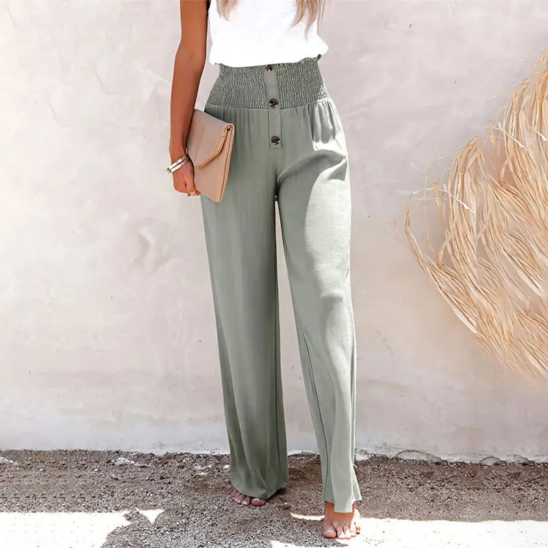 Summer Cotton Linen Wide-Leg Pants