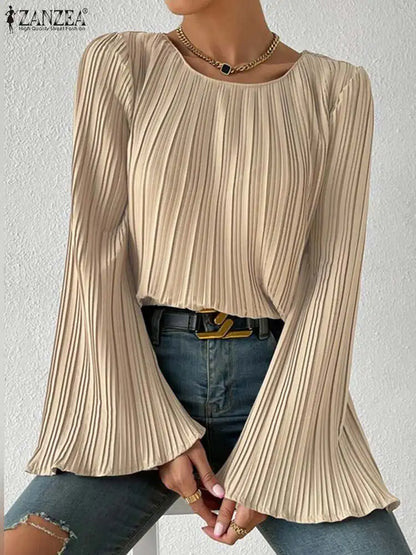 Elegant Flare Sleeve Blouse