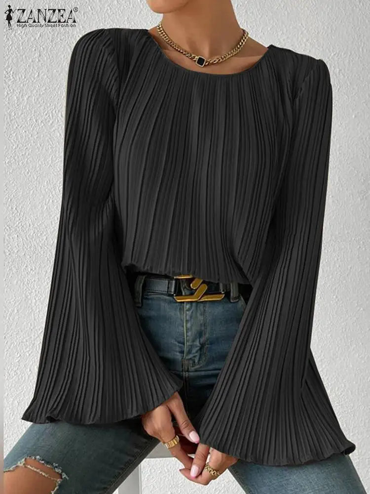 Elegant Flare Sleeve Blouse