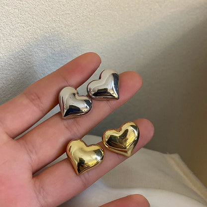 LATS Gold Heart Stud Earrings