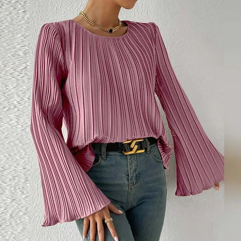 Elegant Flare Sleeve Blouse