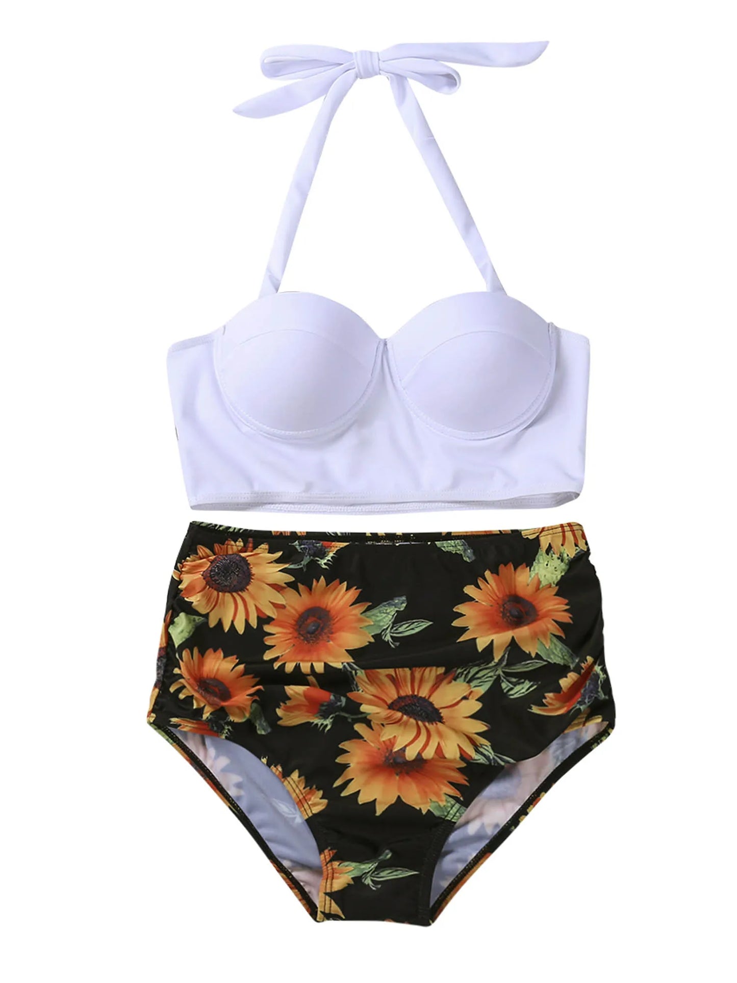 Women's Push-Up Bikini Set – High Waist & Floral Print