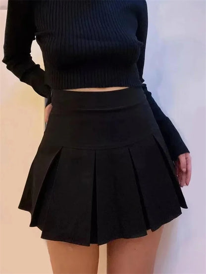 Vintage Gray Pleated Mini Skirt