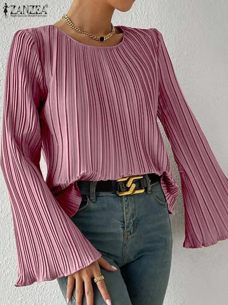 Elegant Flare Sleeve Blouse