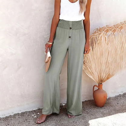 Summer Cotton Linen Wide-Leg Pants