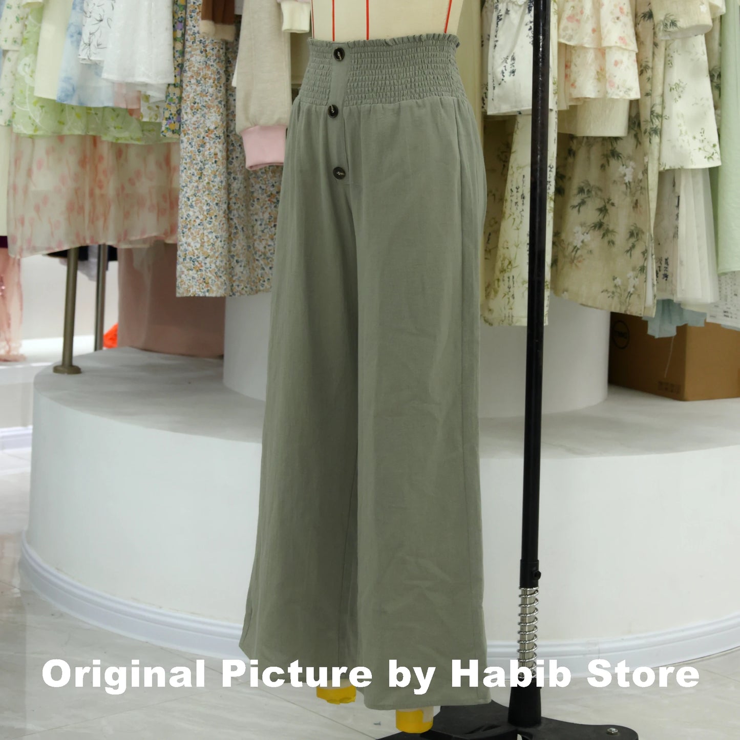 Summer Cotton Linen Wide-Leg Pants