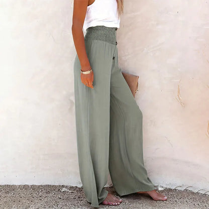 Summer Cotton Linen Wide-Leg Pants