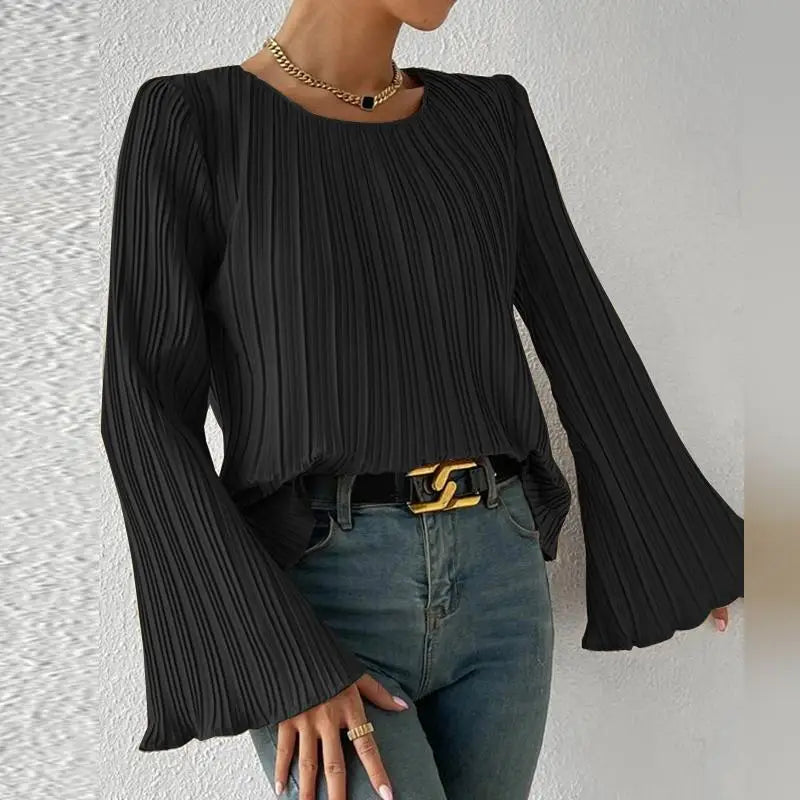 Elegant Flare Sleeve Blouse